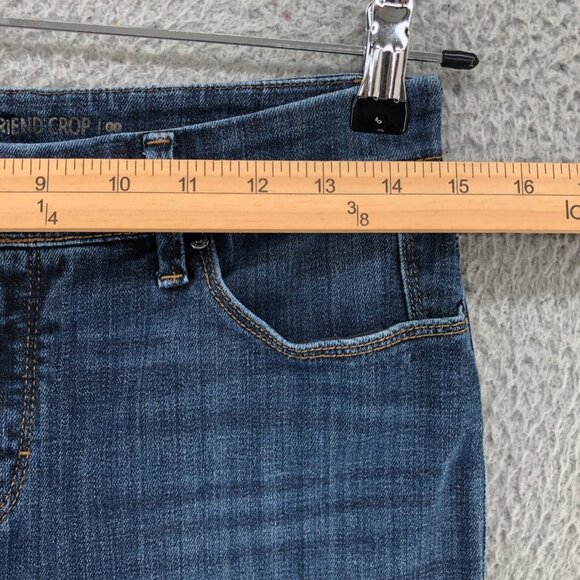 Chicos Jeans Womens 00 US 2 Blue So Slimming Medium Wash Denim Girlfriend Crop - Picture 8 of 12
